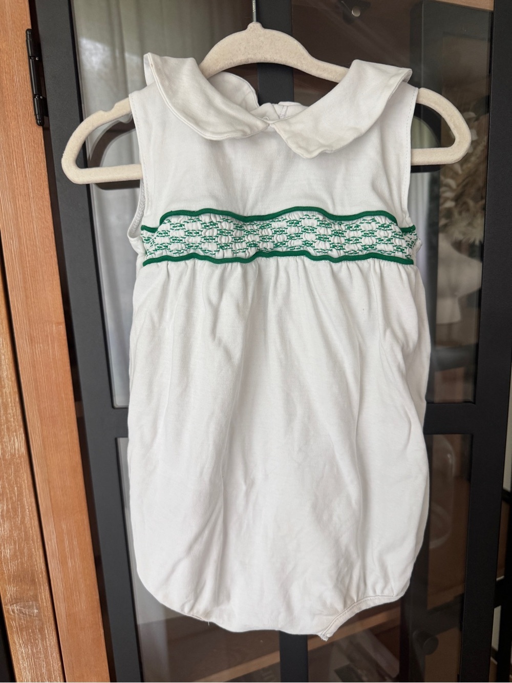 TBBC smock Banburry bubble romper sleeveless pima peter pan collar